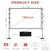 Upgrade Projector Screen Heavy-Duty Stand 120 inch Portable Projection Screen 16:9 4K HD Front Projections Movies Screen with Carry Bag for Indoor Outdoor Home Theater Backyard Cinema Travel