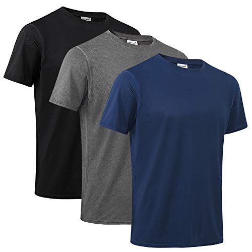 MeetHoo Men’s Athletic T Shirts, Quick Dry Workout Short Sleeve Shirt Gym Tops for Sport Running