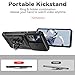 Yodueiv for Xiaomi 12T Pro/12T/Redmi K50 Ultra Case with Tempered Glass Screen Protector and Slide Camera Cover, Magnetic Ring Car Mount Holder Kickstand Protective Cover for Xiaomi 12T Pro Black