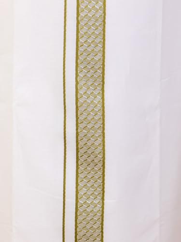 Image of RAMRAJ COTTON Men Premium Cotton Full Sleeves Shirt and Fancy Border Dhoti Set Luxe Set