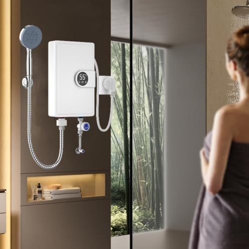 Elektrischer Warmwasserbereiter, 5500 W, Wandmontage, LCD- Display, Modell für Badezimmer, reaktionsschnelle Heizung, Niederdruck- fähig-3