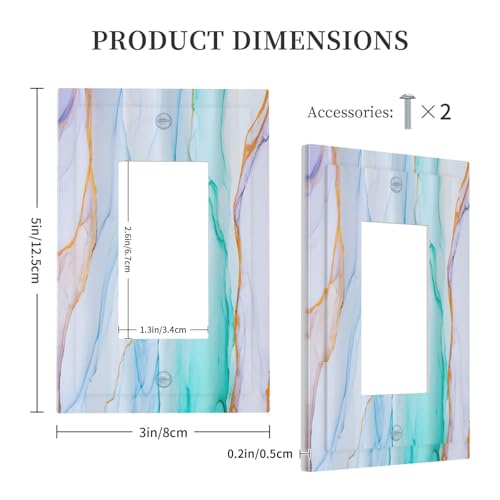 Decorative Outlet Covers Modern Ink Blue Green Marble Texure 1 Gang Rocker Light Switch Cover Plate Single Decora Light Switch Covers Wall Plate Faceplate for Kitchen Home Decor
