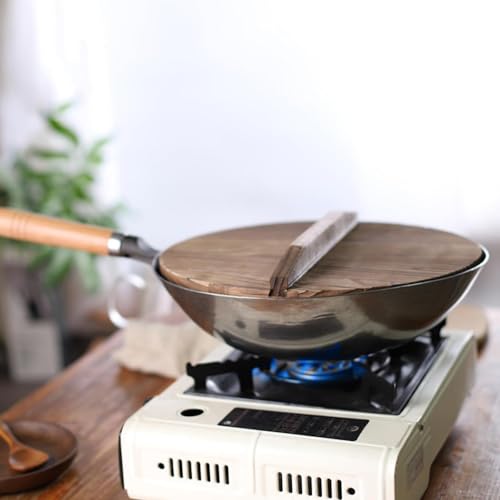 Wok tradicional redondo 34 cm con mango de madera miniatura 3