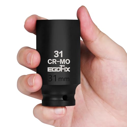 Image of 31mm Socket 1 /2 inch Drive Deep Impact Metric Socket,CR-MO 6 Point for Easy Removal of Axle Nut