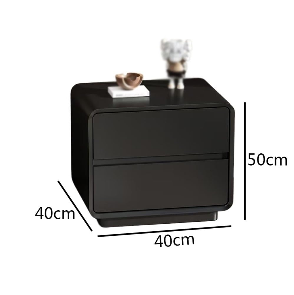 Moderno Comodino doppio laccato nero for casa, soggiorno, camera da letto, studio, piccolo mobiletto portaoggetti in legno Camera da letto(M)
