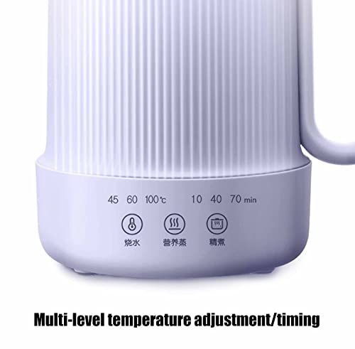 Czajnik elektryczny, 600 ml automatyczny mini czajnik elektryczny z funkcją zagęszczania herbaty, w kształcie kwiatu, regulacją temperatury(White)