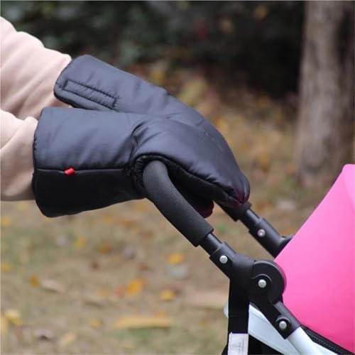 Stroller Gloves 2-Pair Warm Fleece Baby Stroller Hand Muffs, Thick Pram & Pushchair Handle Covers(Gray) - 5