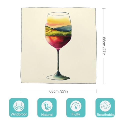 Wine Glass Women Hair Scarf Square Silk Like Head Scarves Handkerchief Satin Neck Scarf2