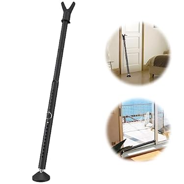 AMAZON - Door Security Bar for Hinged Sliding Doors and Windows, 19 to 52 Inch Adjustable 3 in 1 Door Security Portable Barricade Security Bar, Home Security Door Stopper,Black