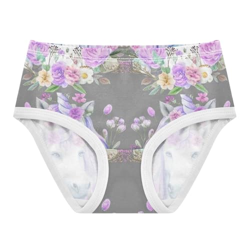 Funny Girls Underwear Toddler 2t Cotton Panties Little Girl Unicorn Head Flowers Briefs Girls Undies