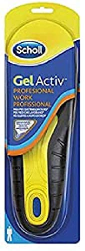 Scholl Gel Activ Work Semelles de Travail pour Hommes, 40-46,5 EU, 1 Paire, Modèles Assortis et Couleurs