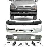 US AUTO PARTS PLUS New Front Bumper Chrome + Upper Cover Textured + Lower Valance + Brackets 6 Pcs R