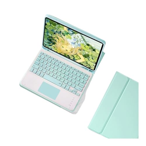Funda con teclado táctil para Samsung Galaxy Tab S9 S8 S7 de 11 pulgadas verde con luz