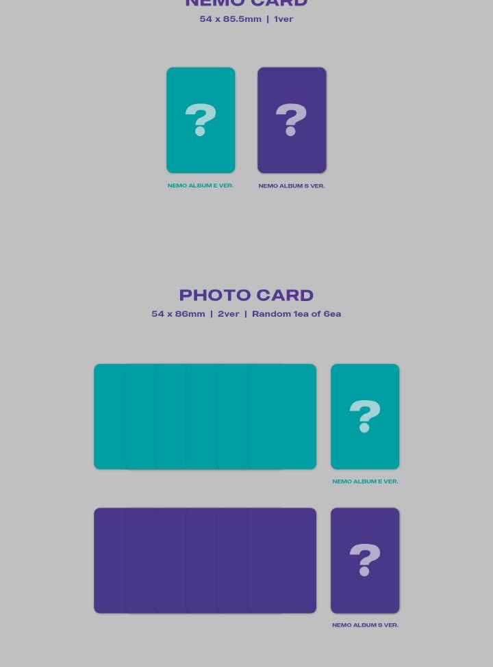 JUST B = (NEUN) 3rd Mini Album NEMO Platform Version Nemo card+Photocard+Unit photocard+Transparent card+Tracking (SET(E+S))