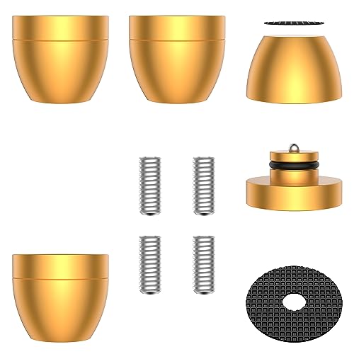 Tertullus - 4 piezas de pies de aluminio con amortiguadores de choque y amortiguadores de vibración para altavoces, subwoofers