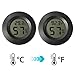 EEEkit Mini Hygrometer Thermometer, Digital LCD Monitor Indoor Outdoor Humidity Meter Gauge for Humidifiers Dehumidifiers Greenhouse Basement Babyroom, Black Round, Measure in Fahrenheit/Celsius