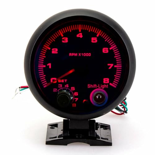 Carro Tacômetro 8000rpm Ponteiro Tacho Medidor Com Luz de Mudança 12v Universal