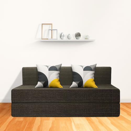 Image of CELLBELL Comfy Sofa Cum Bed 6x6 Feet | Foldable Dual Use Couch Bed with Soft Cushions & Sturdy Frame | Space Saving Modern Design for Living Room, Bedroom & Guest Use (Grey)