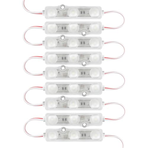 SUNLITOPTO 6500K White LED Sign Modules 100PCS, Waterproof 2835 SMD Channel Letter Lights with Adhesive Backing for Storefront Advertising Signs