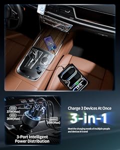 Car Charger USB C, 3 Port 67W Dual USB-C & USB-A Car Phone Charger Adapter — photo 4 of 6