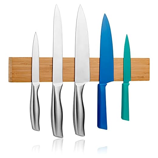 LARHN Magnetic Knife Holder for Wall - 40 cm - Fix with or Without Screws