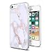 Produktbild Conie® Handyhülle Rück Schale für iPhone 5 / 5S / SE, Ultra Slim TPU Hülle aus Silikon mit Bilder Motiv, Kanten Display Kamera Schutz, Motiv Marmor Transparent Design