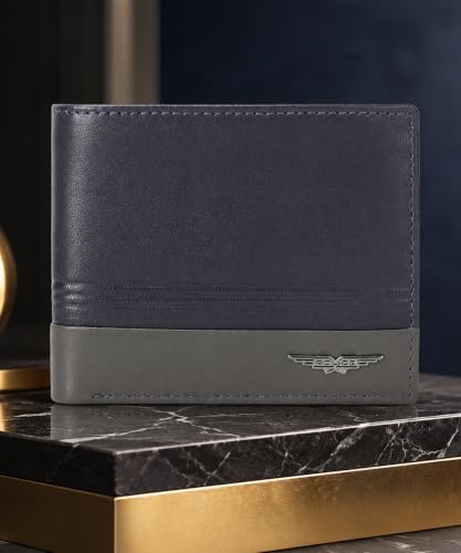 Image of Police Men's Genuine Leather Bifold Wallet with Coin Pocket | 4 Card Slots | Slim Wallet| 2 slip in pockets |Gift box packaging