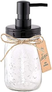 Elwiya Mason Jar Soap Dispenser - 16 Ounce Glass Mason Jar with Plastic