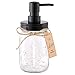 Elwiya Mason Jar Soap Dispenser - 16 Ounce Glass Mason Jar with Plastic Pump and Lid - Rust Proof - Rustic Bathroom Accessories &Kitchen Home Decor