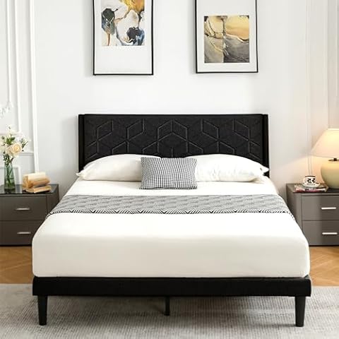 ZFAEUL Queen Size Upholstered Bed Frame Cover