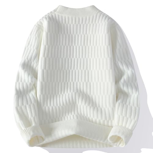 Men's Casual Crewneck Cable Knitted Sweater Ribbed Knit Winter Warn Sweaters Casual Long Sleeve Fleece Pullover3