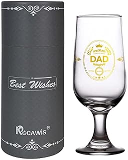 KOCAWIS Gift for Dad Beer Ale Glass Tulip 400ml Worlds Finest Dad Soft Drink Glassware Daddy Birthday Gift Christmas Gift for Dad
