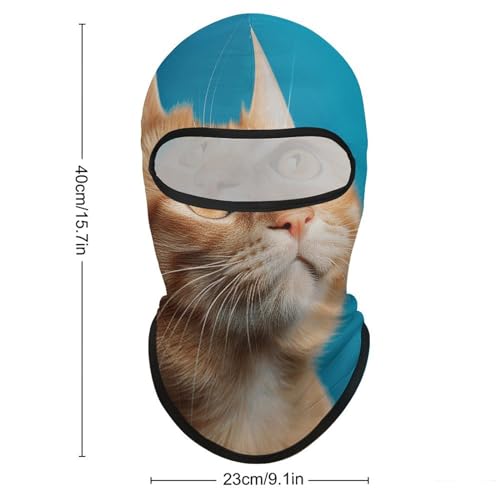 Balaclava mask para hombres y mujeres, máscara de esquí la gato mirando hacia arriba, máscara facial completa para ciclismo, estilo 1 miniatura 2