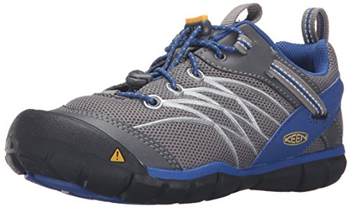 KEEN Unisex-Child Chandler CNX Comfortable Sneakers, Gargoyle/True Blue, 10