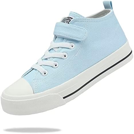 Fefoe Kids Blue Canvas Shoes Kids Tennis Shoes for Girls Boys Breathable Lightweight Running Shoes Athletic Walking Shoes Fashion Knit Sneakers Toddler Size 9