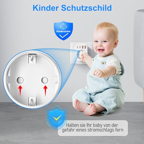 Reiseadapter UK Adapter England Deutschland Stecker mit 1 AC & 2 USB-C & 2 USB-A(3.4A), Reisestecker Typ G Steckdose UK Auf DE EU Steckdosenadapter für England, Irland, Malta, Malediven,Sri Lanka usw