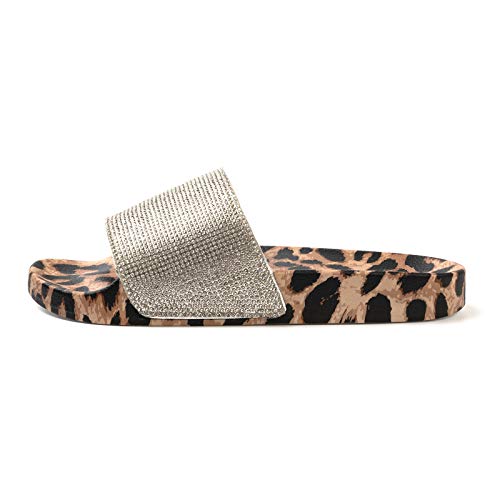 Image of FUNKYMONKEY Women's Slides Rhinestone Glitter Slip On Footbed Platform Sandals