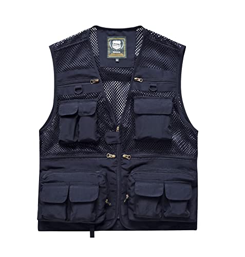 Gilet d'été pour homme multipoches veste légère de safari et pêche