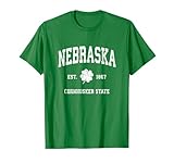 Vintage Nebraska T-Shirt retro distressed & worn looking tee design. Cool shamrock clothing choice to show Irish Pride on St. Patricks Day in a parade or at a Celtic festival, party or fest. This Nebraska NE Irish t-shirt is perfect for feeling lucky...