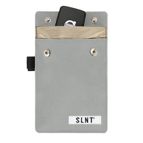 Silent Pocket Signal Blocking Faraday Key Fob Case - Car Anti Theft Device Shielding Against All Signal Types, Including RFID Blocking & Durable Faraday Bag, Fits Most Car Keyfobs (Grey)