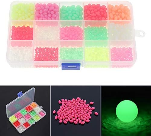 OriGlam 1500pcs Fishing Beads Assorted, Luminous Glow Fishing Beads Kit, Plastic Oval Beads Fishing Tackle - Image 3