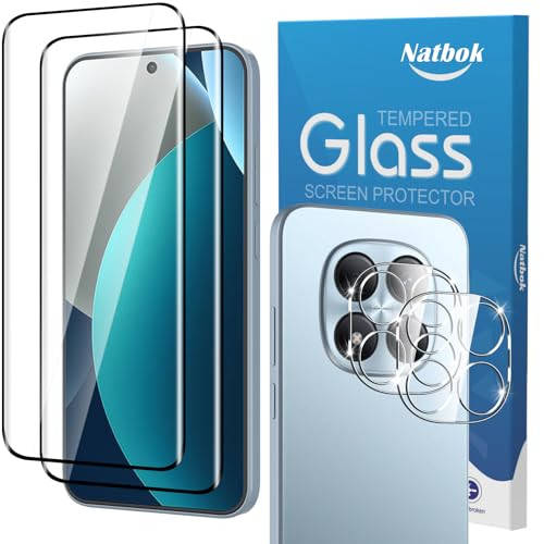Natbok 3D Verre Trempé pour Xiaomi Redmi Note 15 Pro 4G, 2+2 Pièces Protection d'écran avec Caméra Arrière Protecteur Sans Bulles Anti-Rayures Verre Protection écran pour Redmi Note 15 Pro 4G