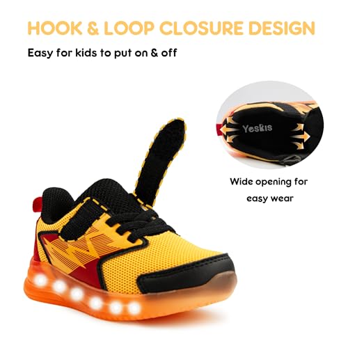 YESKIS Toddler Light Up Shoes Boys Girls LED Flashing Lightweight Comfortable Breathable Mesh Running Sneakers for Toddler and Little Kid2