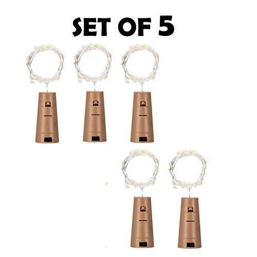 Image of Party Propz Bottle Lights for Decoration - 5 Pcs, Bottle Led Lights for Home, Cork Lights for Home Decoration, Room Decor Lights, Party Lights, Aesthetic Room Decoration Items (Warm White Led)