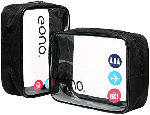 Eono Clear Toiletry Bag Waterproof Toiletry Travel Bag Clear PVC Zippered Cosmetic Bag Cosmetic Makeup Bag Clear Wash Bag Toiletry Organizer Makeup Bag for Travel Bathroom Men and Women