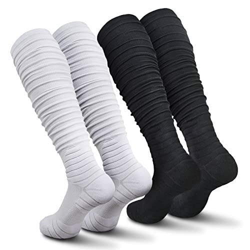 IRAMY Scrunch Long Football Socks Men Youth Boys 2 Packs
