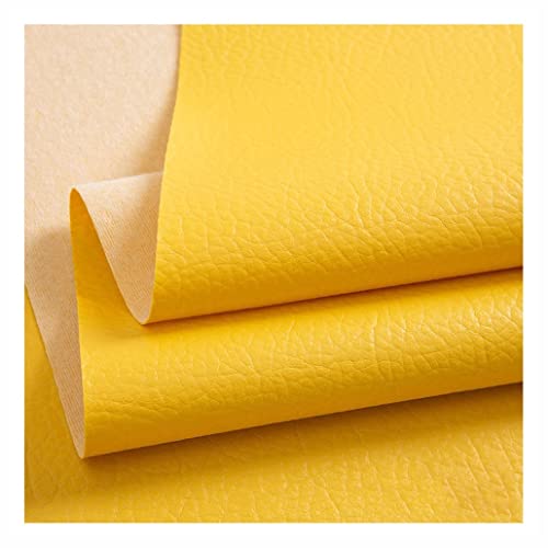 Similicuir litchi jaune 100x140cm de qualité supérieure pour maroquinerie et décoration