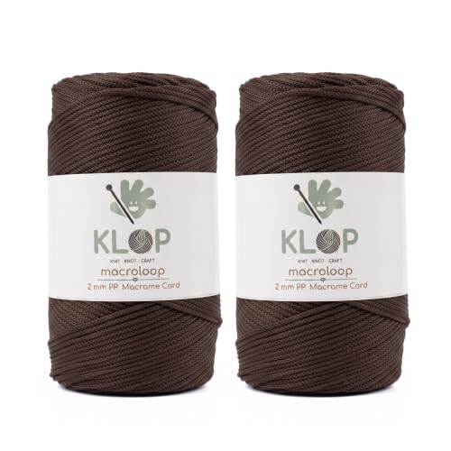 2 MM Polyester Makrome İpi 2'li Set 460m 400 g Supla ve Çanta İpliği (Kahverengi)