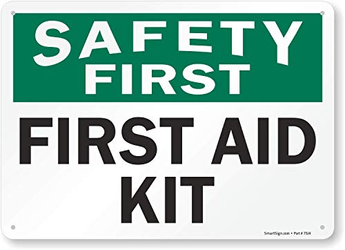 Panneau Safety First Aid Kit durable en aluminium premium pour signalisation