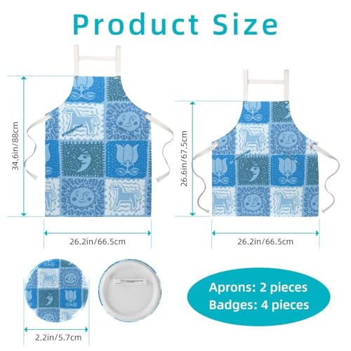 Tablier de serveuse pour restaurant et bistrot avec 4 broches